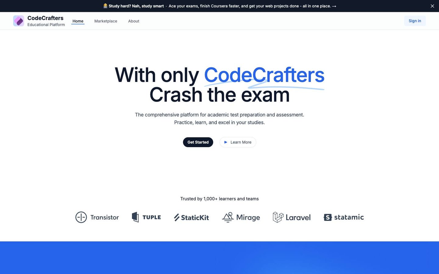 CodeCrafters homepage